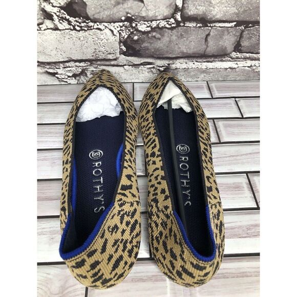 Rothy’s The Point Leopard Cheetah Print Fabric Pointed Ballet Flats Women Sz 9.5 - Picture 7 of 16